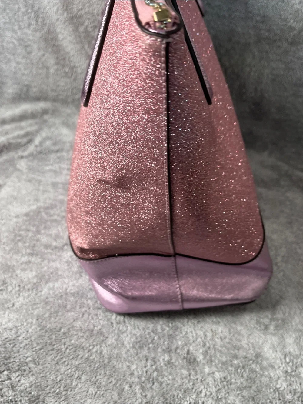 Kate Spade Pink Lola Glitter Tote Bag bling Barbie pink